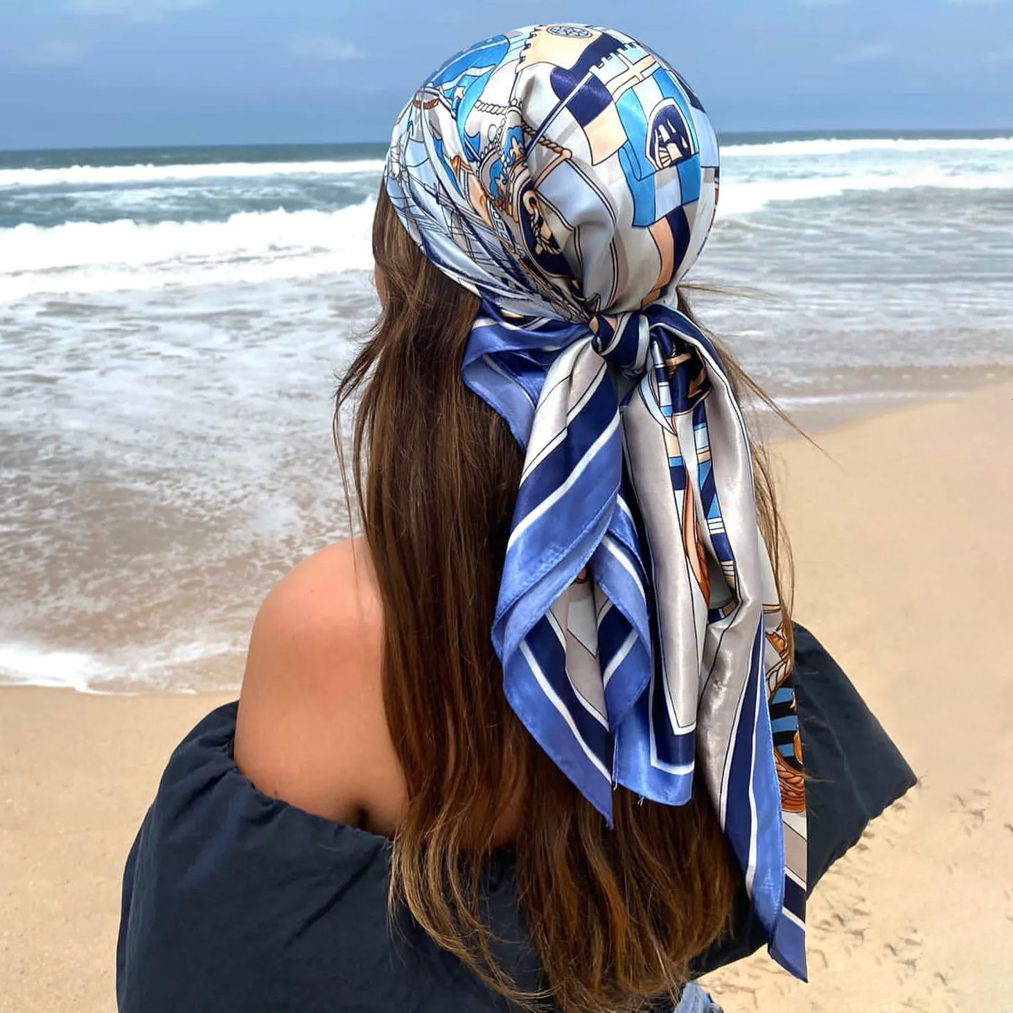 Bandanas For Women Silk Feel Scarf Headbands Versatile 35 Square