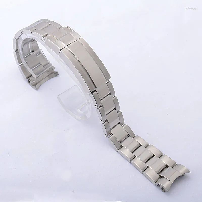 Watch Bands High Quality 20mm 21mm Silver Gold Black Stainless Steel Watchband For RX Bracelet Curved End Oyster Lock Clasp
