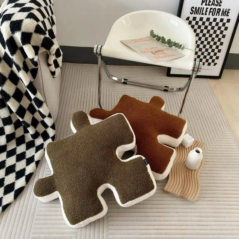 Cuscino imbottito creativo moderno a forma di puzzle peluche giuntabile giocattolo decorazione della casa