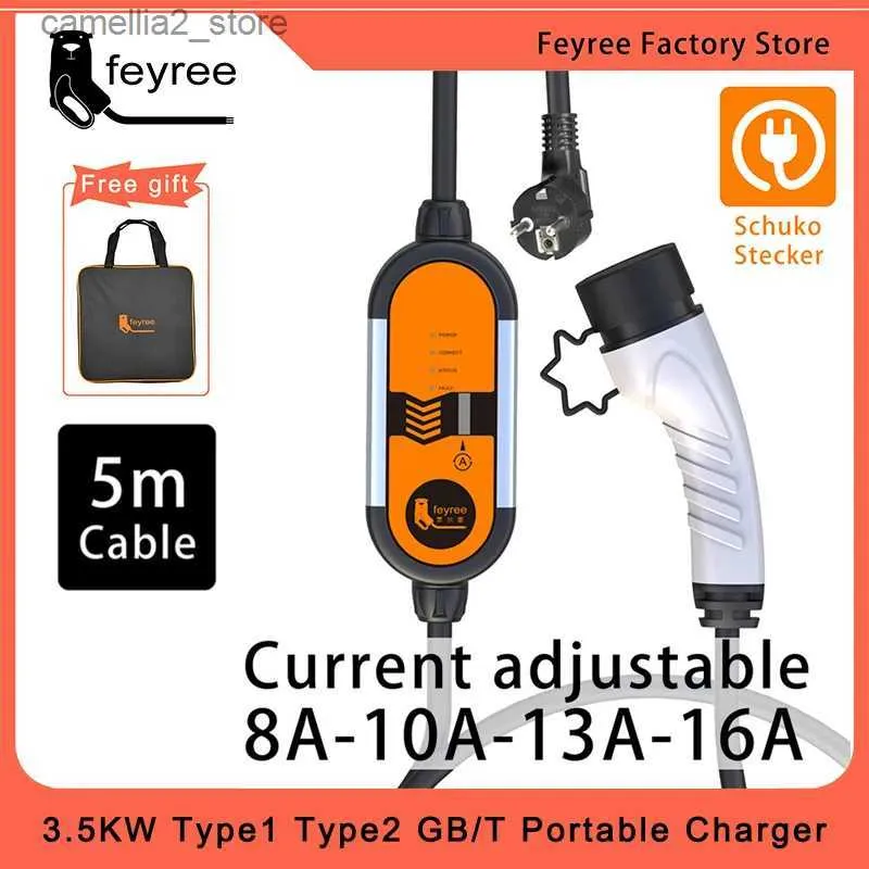 Zubehör für Elektrofahrzeuge Tragbares EV-Ladegerät Typ2-Stecker/GB/T-Stecker 16A einphasig 3,5 kW Typ 1 Wallbox-Ladestation für Elektrofahrzeuge Q231113