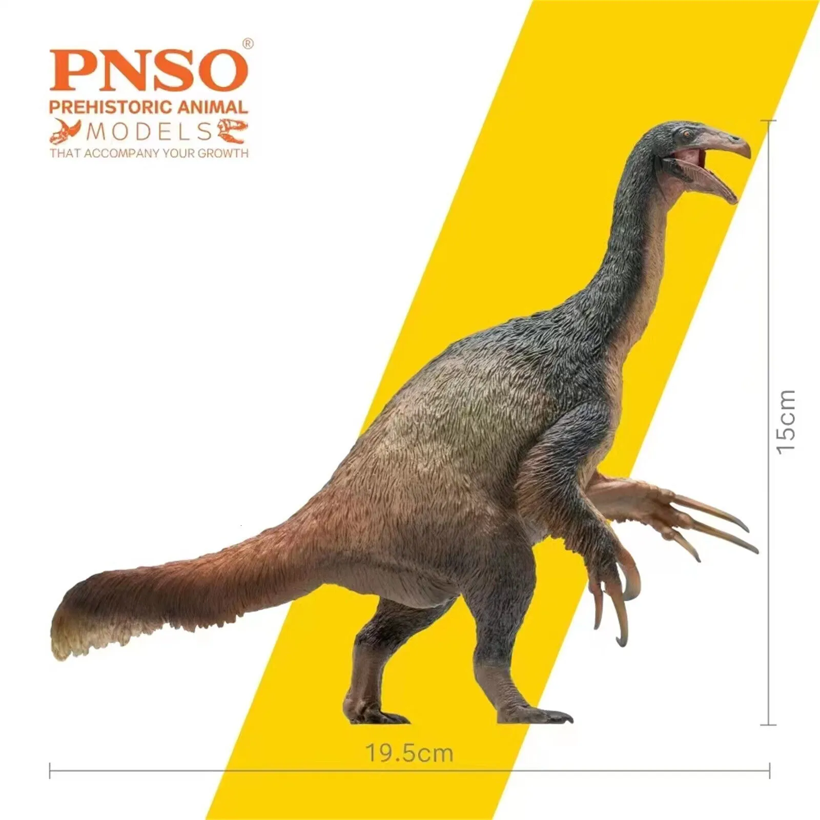 Actie speelgoedfiguren PNSO 65 Therizinosaurus Qingge Model Dierdinosaurus Figuur Therizinosauridae Collector Decor Realistisch educatief speelgoedcadeau 230412