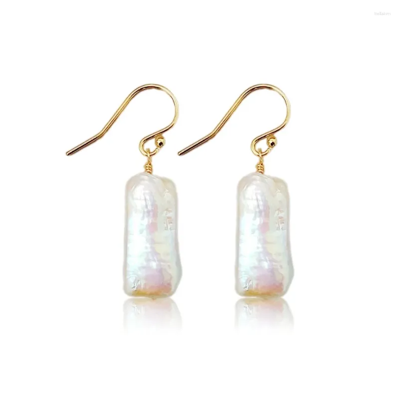 Lii Ji – boucles d'oreilles pendantes en perles style Boho, style baroque américain, or 14 carats, ne se décolore pas, goutte, bijoux de mariage, cadeau de noël pour femmes