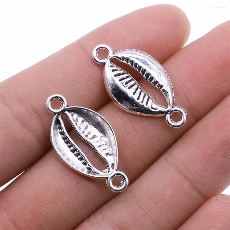 Encantos 20pcs 28x14mm Conch Shell Charme Jóias Fazendo Conector Cowrie para DIY