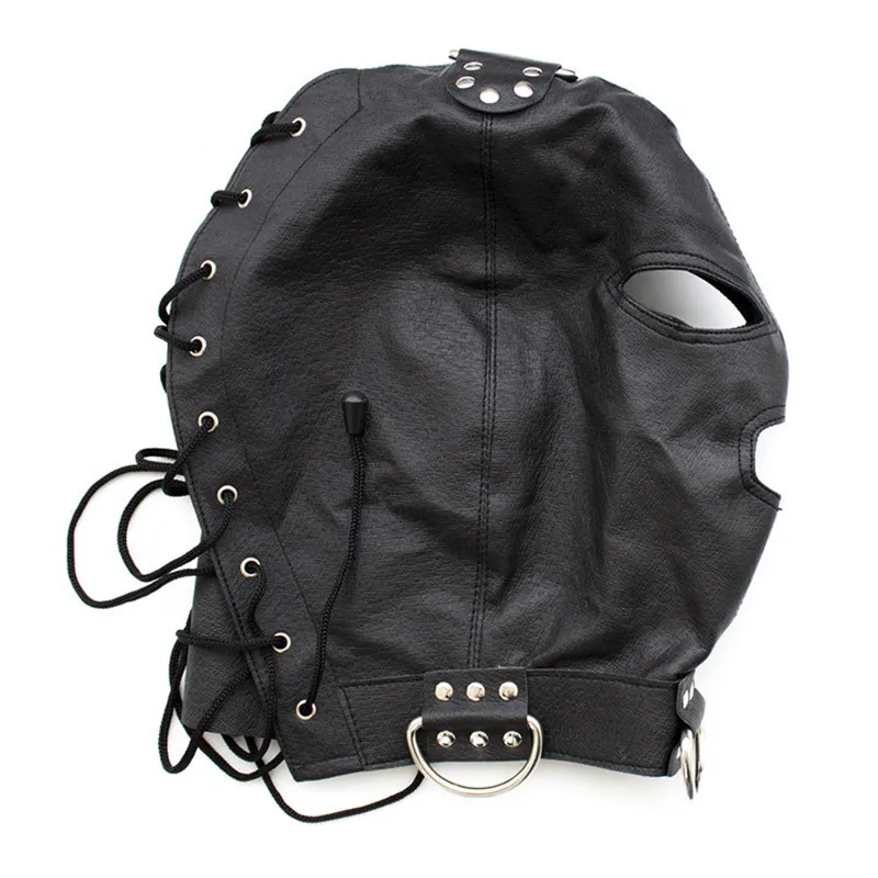 Geiths Mask Adult BDSM Bondage Hood Fetish Open Mouth and Eye PU Leather Mask for ...