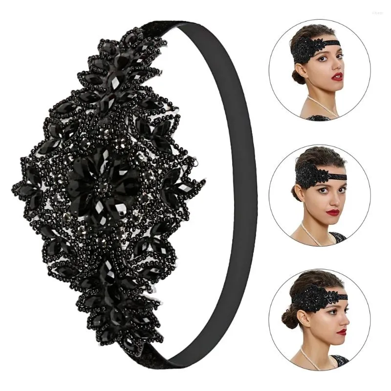 Bandanas Strass Front Bandeau Accessoires Vintage Flapper Charm Accessoire De Cheveux Strass Décoration Femme Fascinator Gatsby