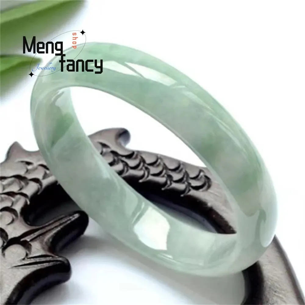 Bangle Natural Emerald Light Green Jade Designer Bracelets Fashion Women Luxury Birth Day Gifts Fine Jewelry Selling Charms 231110