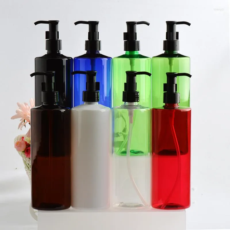 Storage Bottles 14pcs 500ml Empty Flat Shoulder Makeup Removal Oil Pump Bottle Hand Body Lotion Shampoo Shower Gel Cosmetics Packaging