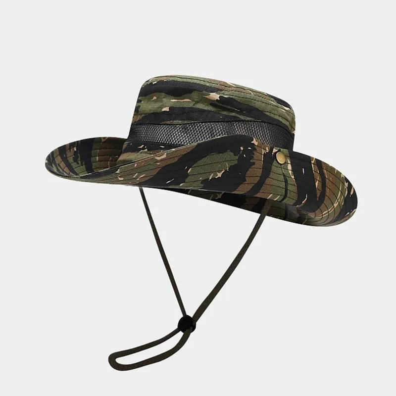 Breathable Camouflage Wide Brim Boonie Fishing Hats For Men For