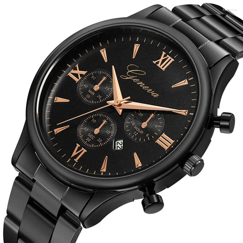 Wristwatches Men's Watches Luxury Top Brand GENEVA Male Clock Watch Men Quartz Unique Designer Business Wristwatch 2023 Reloj