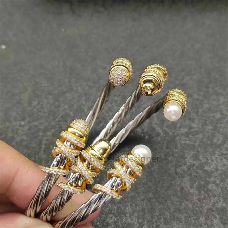 2024Thread Gold Bracelet Winding Designer Bracelets Retro Jewelry Fashion Dy 4mm High Quality Classic Sier Everyday Match