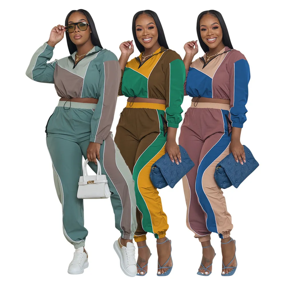 Womens Designer Jogger Comfy Tracksuit Set Long Sleeve Pullover Hoodie Sweatpants And Patchwork Outfit For Fall Winter Wholesale Clothing 10367 From Sell clothing 21.15 DHgate.Com