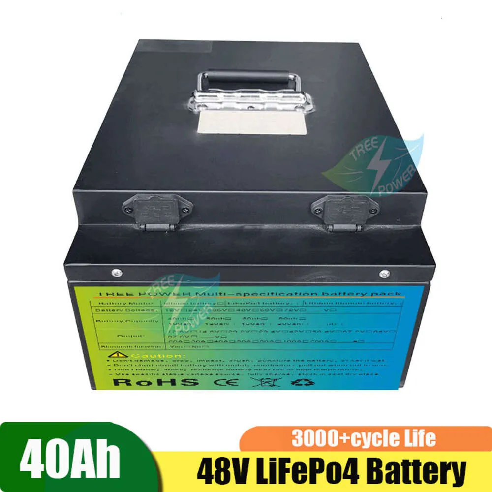 Batterie étanche 48 V 40AH LiFePO4 48 V 3000 W batterie de scooter de vélo électrique + chargeur 5A