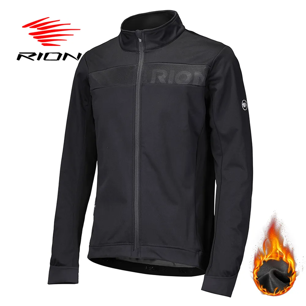 Cykeljackor Rion Windbreaker Thermal Cycling Jacket Man Winter Bicycle Clothing Windshield MTB Reflective Bike Jackets For Men Maillot 230412