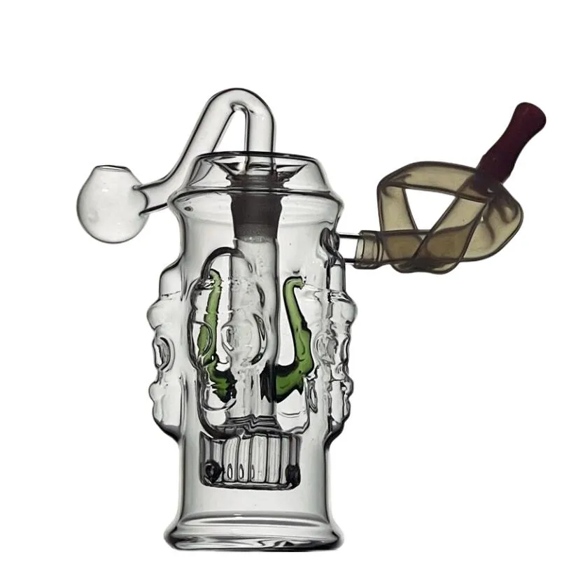 ACOOK 10mm Femelle Mini Verre Bong Conduites D'eau Pyrex Narguilé Huile Rigs Fumer Bongs Épais Heady Recycler Rig pour Fumée