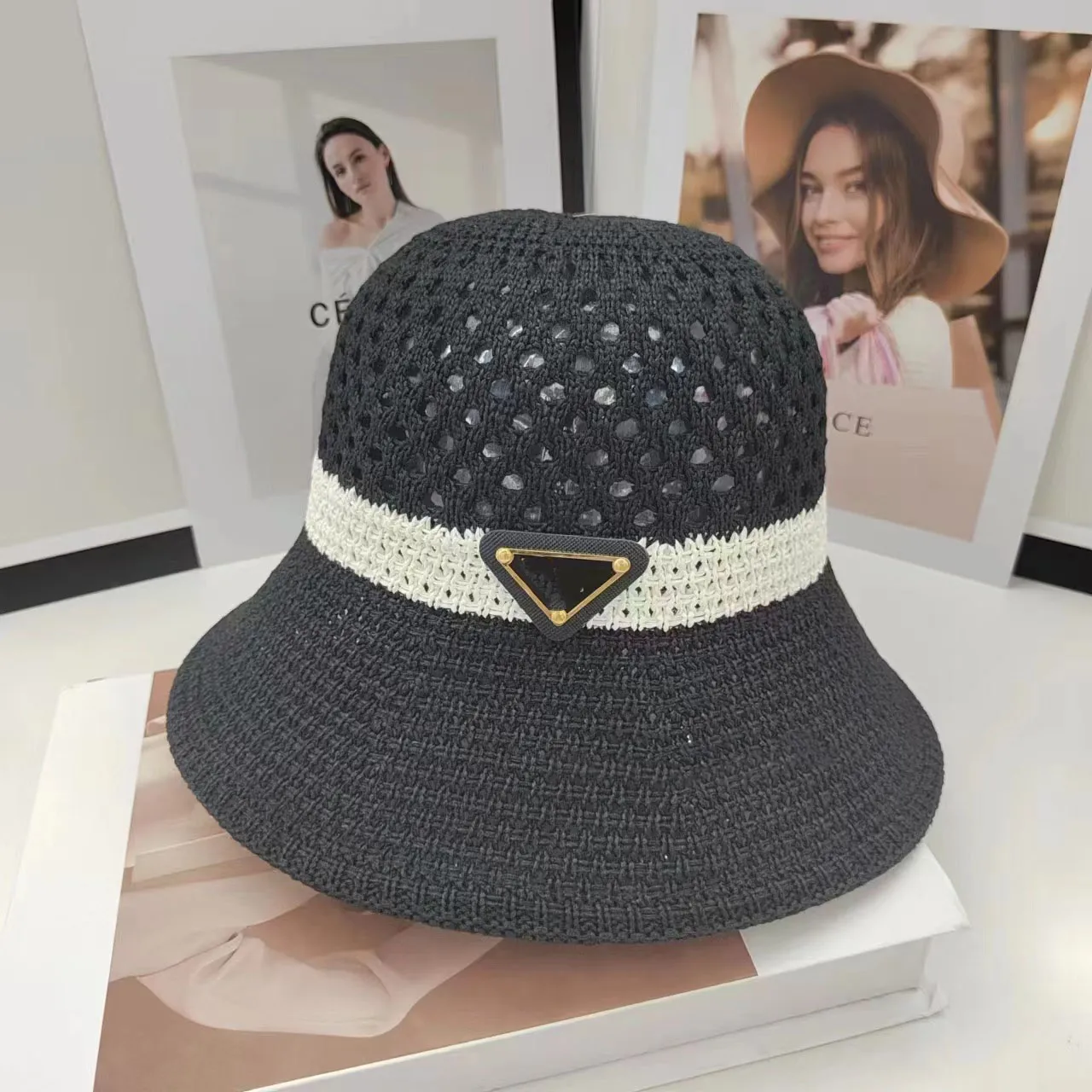 Sombrero de playa Hipster para mujer, para deportes al aire libre, sombrero con visera, cúpula de protección UV tejida, sombrero de ala ancha, imprescindible para viajes