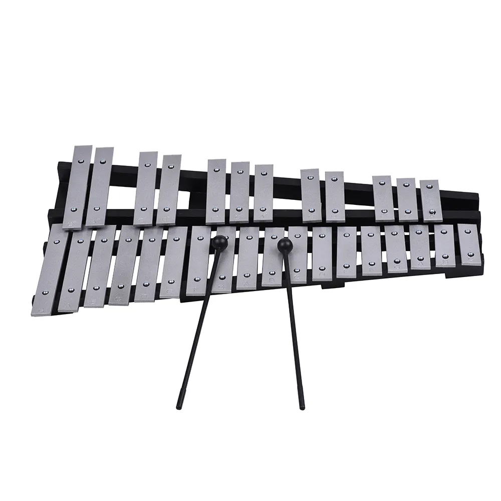 30 Note Glockenspiel Xilofono Cornice in legno Barre in alluminio Strumento a percussione educativo con borsa per il trasporto