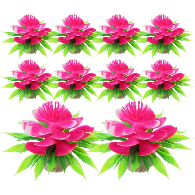 ディナーウェアセット10個の装飾品偽の花の飾りエルサプライズプラッター寿司プレートデコレーションプラスチック人工トレイ