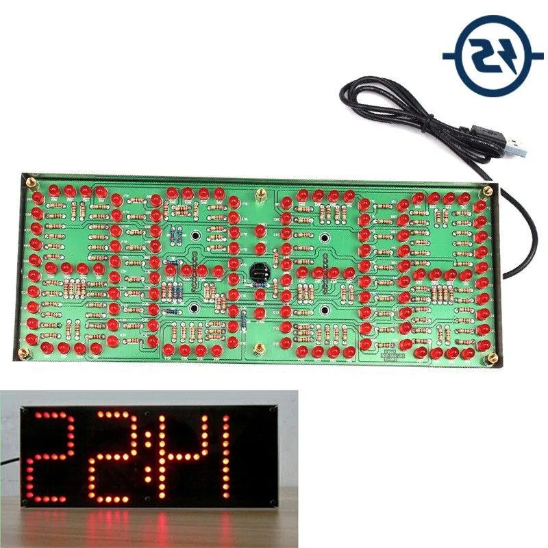 Freeshipping IS Red LED Display Clock DIY Module Kit 1-inch ECL-132 DIY Clock Kit Remote Control Clock Suit LED Time Screen Display Kit Krdb