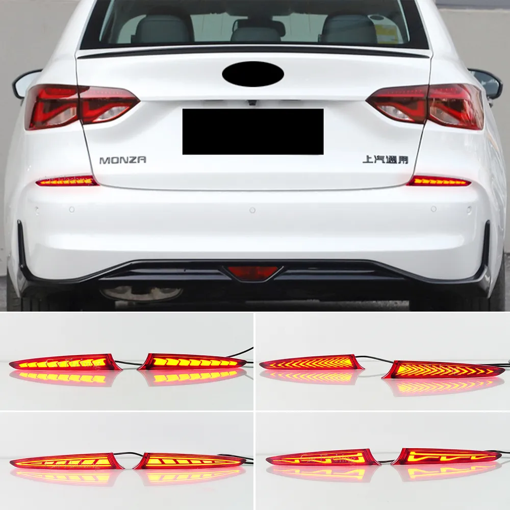 Car LED Rear Bumper Tail Lights For Chevrolet Monza RS 2019-2022 For Monza 2023-2024 Reflector Brake Lamp turn signal