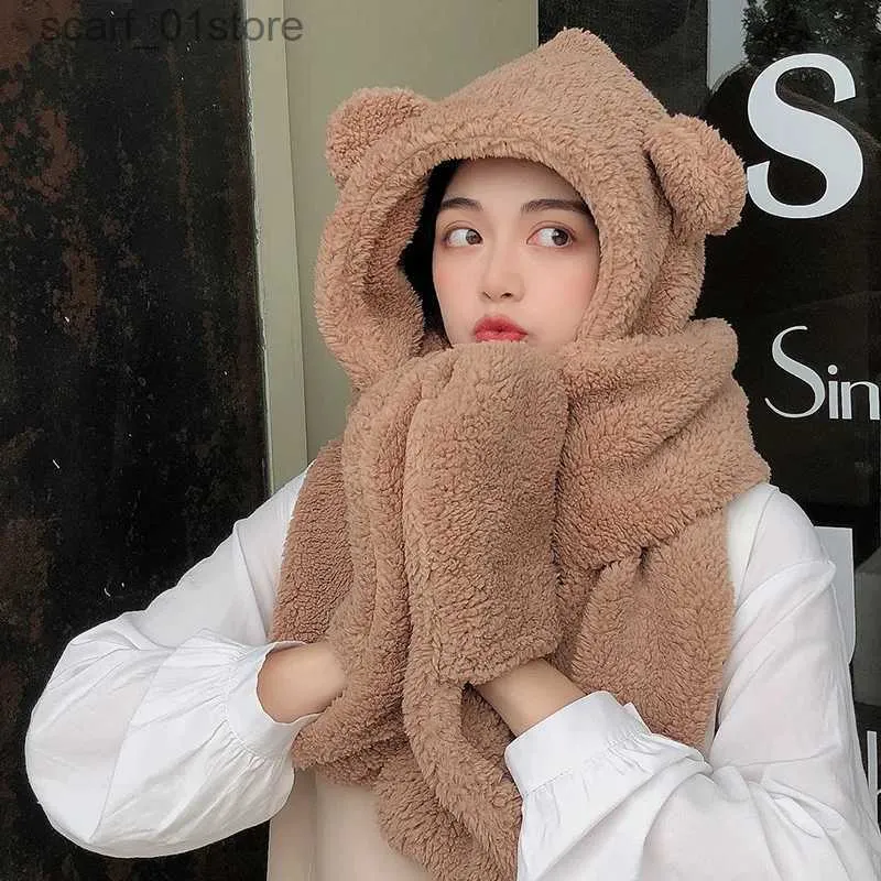 Hat And Scarf Set Womens Winter Lamb Velvet Warm... From  display picture 2