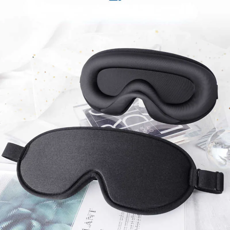 Máscaras para dormir 3D Memory Foam Silk Sleep Mask Soft Women Men Eye Patches Comfort Design Tridimensional Máscara Facial Sombra Noite Respirável J230602