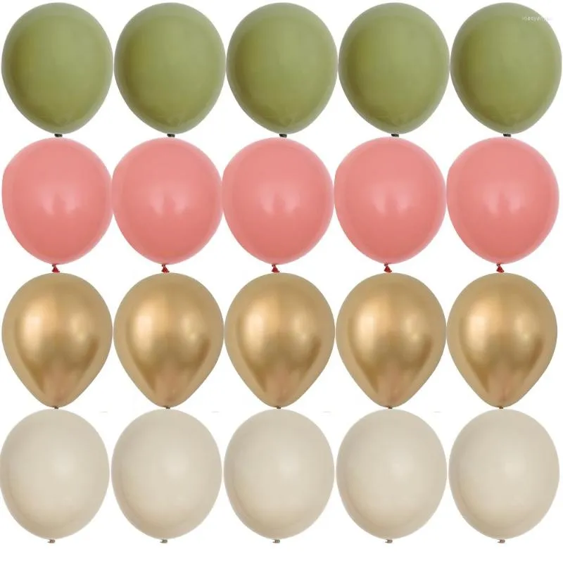 Dekoracja imprezowa 15/20PCS 10 cali balony Vintage Pink Green Series Balloon Set na Happy Birthday Wedding Anniversary Materia