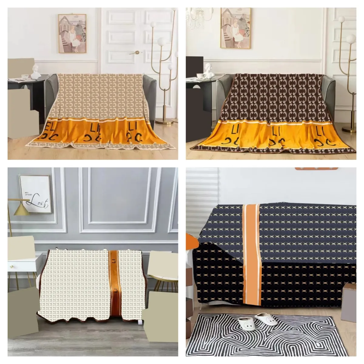 Hemskast filtar designer soffa lakan täcker flanell varm kast filt för barn vuxna