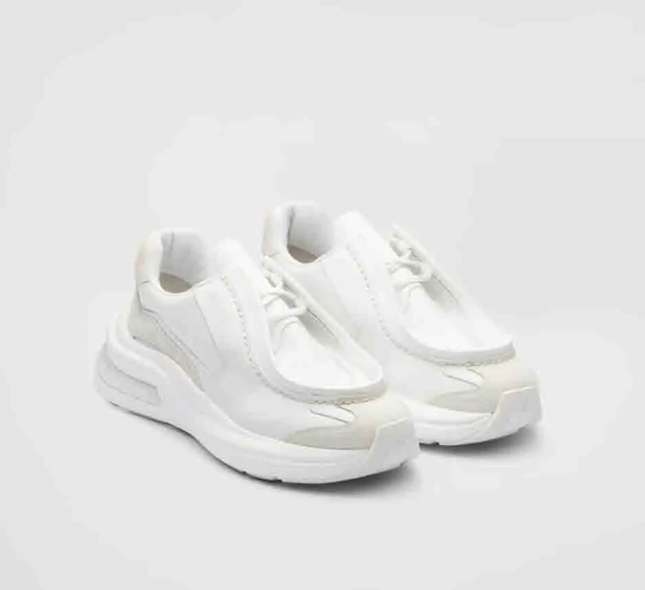 Brand Systeme-Sneaker aus gebürstetem Leder mit Fahrradstoff- und Wildlederelementen, Low-Top-Schnürsneaker, luxuriöse Freizeitschuhe mit Box 39–45