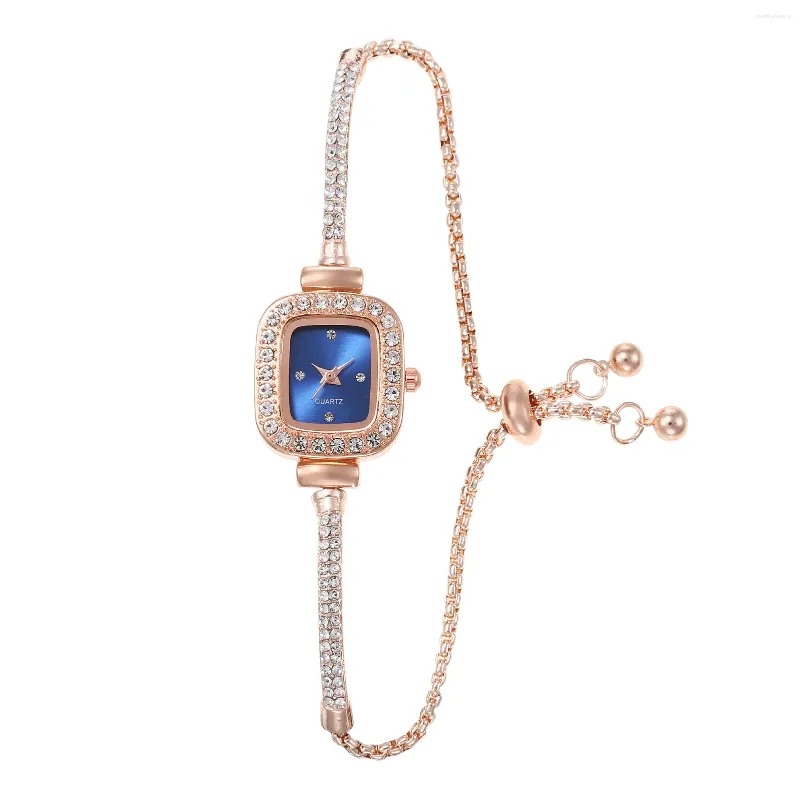 ساعة Wristwatches Women’s Diamond Watches Square Square Square Square Dial Link Tenshlog Bangle Wrist Watch للاجتماع والمواعدة مكتب