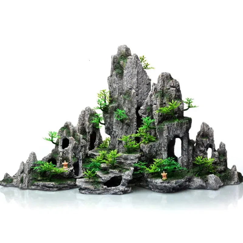 Decorations Fish Tank Plant Rockery Multi-style Aquarium Decoration Resin Artificial Building Cave Aquarium Landscaping Ornament Decor 231113