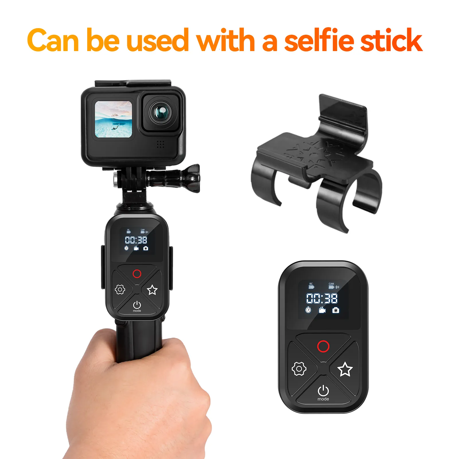 Selfie Monopods TELESIN 80M Télécommande Bluetooth Pour GoPro Hero