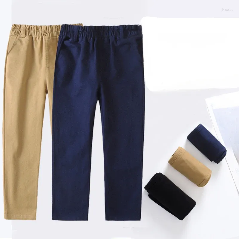 Pantalon de printemps pour enfants, uniforme scolaire de la marine, pantalon d'étudiant, costume pour garçons, kaki, vêtements bleus pour filles