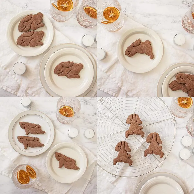 Bakvormen cartoon paas koekje embosser vormen schattige yoga vorm fondant ijs koord koekjes set diy cake decoating gereedschap