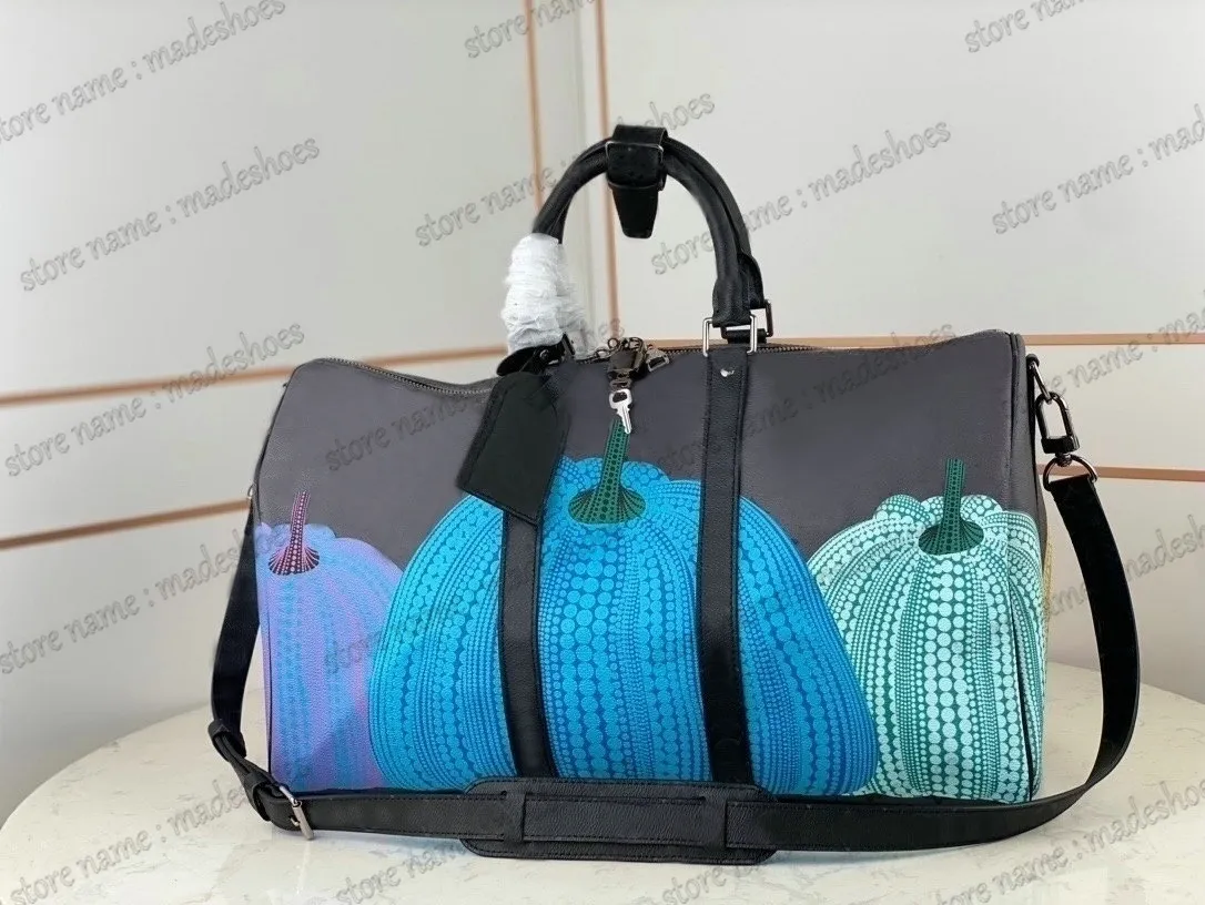 YK KEEP 45 cm stippen reisbandouliere tas 3D geschilderd reliëf monogrammen patroon grote capaciteit heldere fluorescerende kleur luxe Rain2018