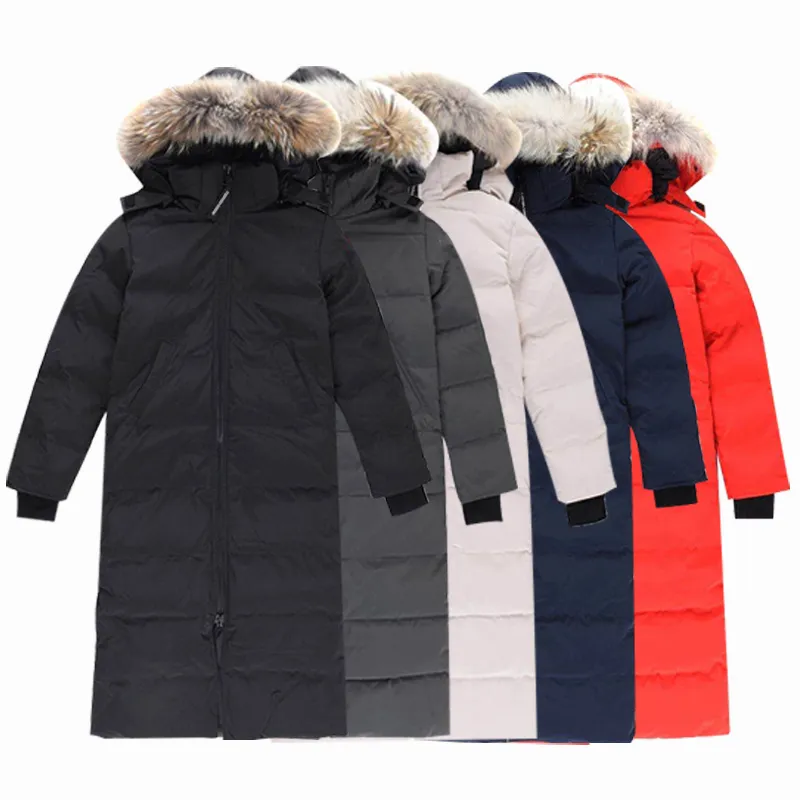 Parka da uomo 7 colori Abbigliamento firmato Alta qualità Canada G22 Mystique Cappotto lungo da donna da donna Inverno Piumini d'anatra bianchi Vera pelliccia Parka Giacca per coppie XS-XL