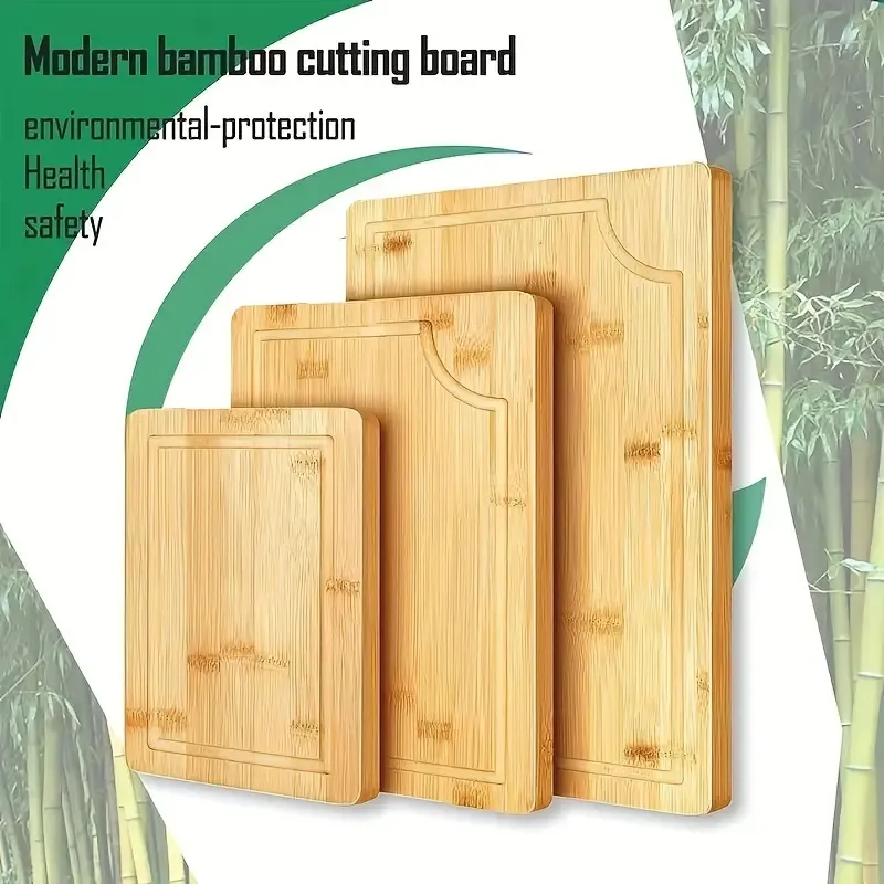 3pcs Chopping Board, Bamboo Cutting Board, Cheese Charcuterie Board,Charcuterie Board For Meat, Cheese, Bread, Vegetables And Fruits, Cutting Board For Home Dormitory