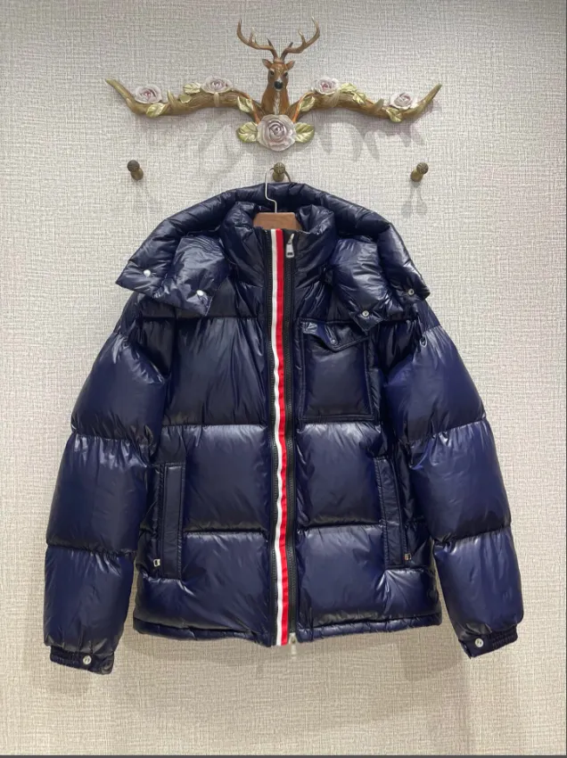 Men s Designer Winter Down Jacket Windproof Warm Duck Down with Cotton Sleeves Colorful Zippered Pattern Sizes 1 5 for Couples