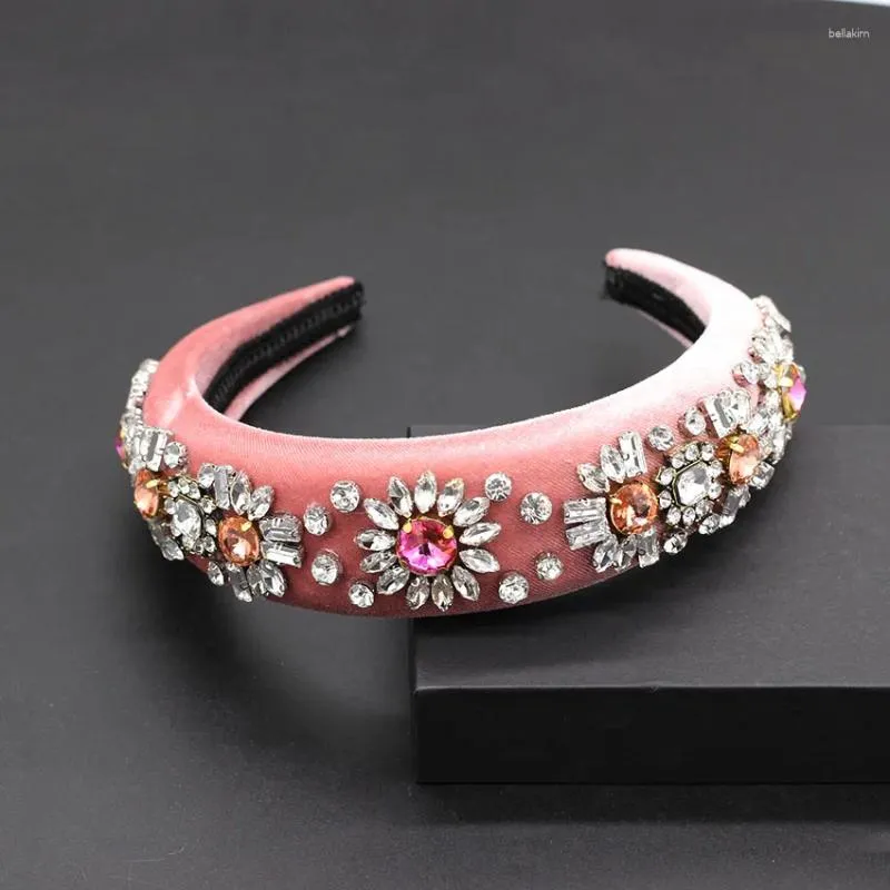 Hair Clips Stylish And Beautiful Rhinestone Sponge Exaggerated Headband Luxury Temperament Ball Personality 679