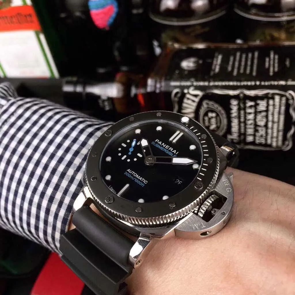 Paneri orologio da uomo lussuoso designer meccanico automatico zf-factory orologio zaffiro specchio svizzero di movimento da 47 mm orologio da polso sportivo in gomma importato 0333