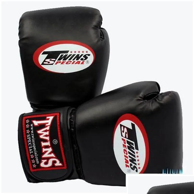 Equipo de protección 10 12 14 Oz Guantes de boxeo Pu Cuero Muay Thai Guantes De Boxeo Fight Mma Sandbag Guante de entrenamiento para hombres Mujeres Niños DH1QG