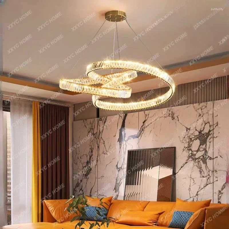 Pendant Lamps Light Luxury Living Room Main Lamp Modern Simple Crystal Chandelier Dining Table Bar
