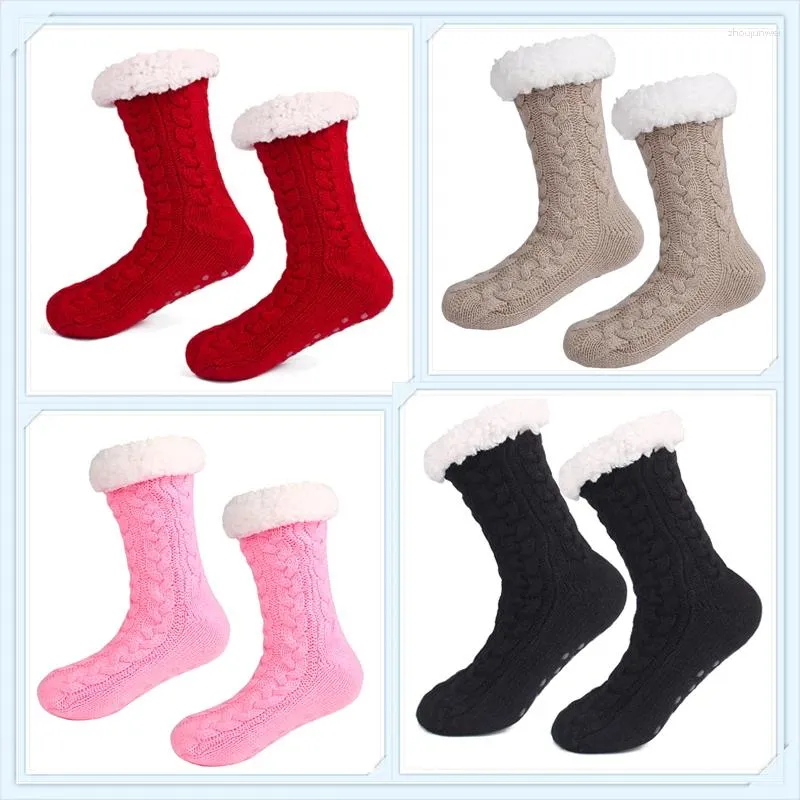 Damessokken Winter Zacht Pluizig Bed Thuis Vloerslipper Koraal Fluweel Fleece Sok Laarzen En Kerst Vrouwelijk