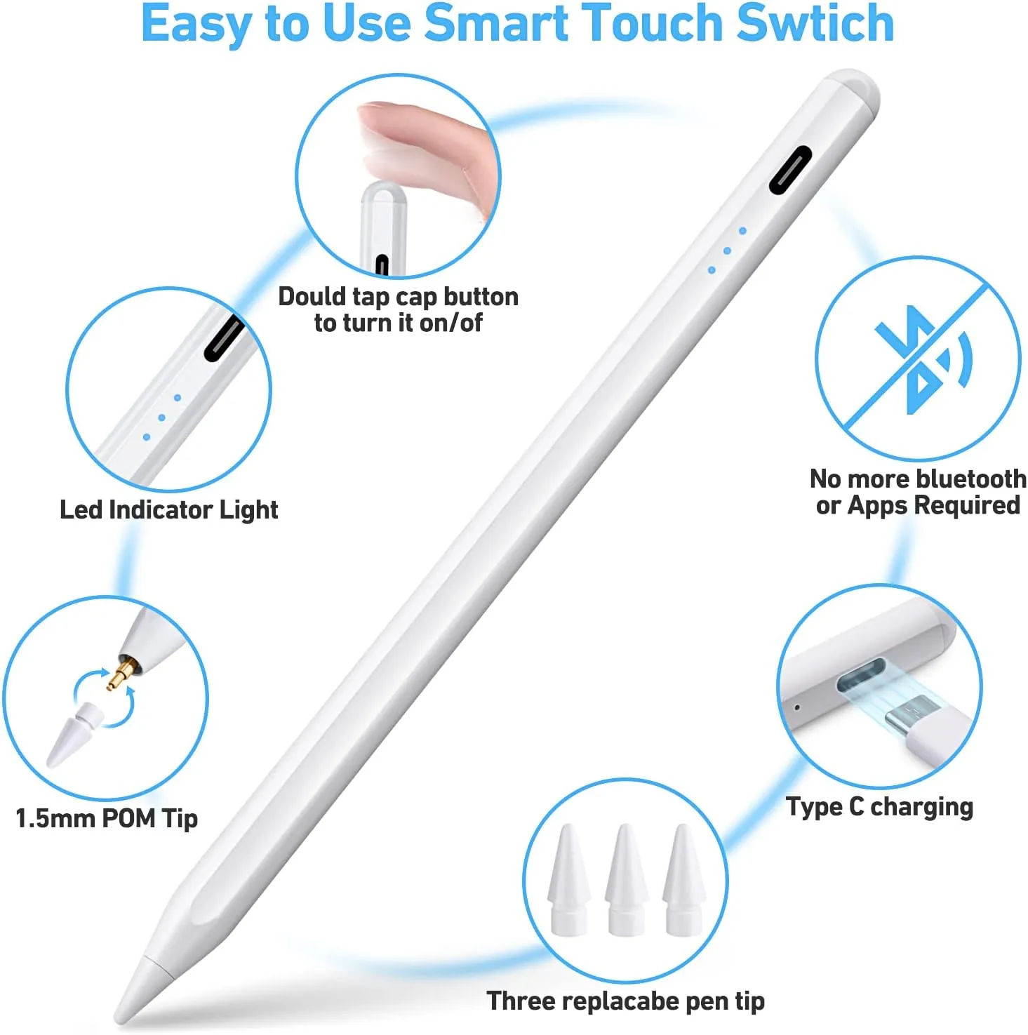 Pencil Usb C Apple Pen Second Generation Compatibility Ipad Usb C - Main Image