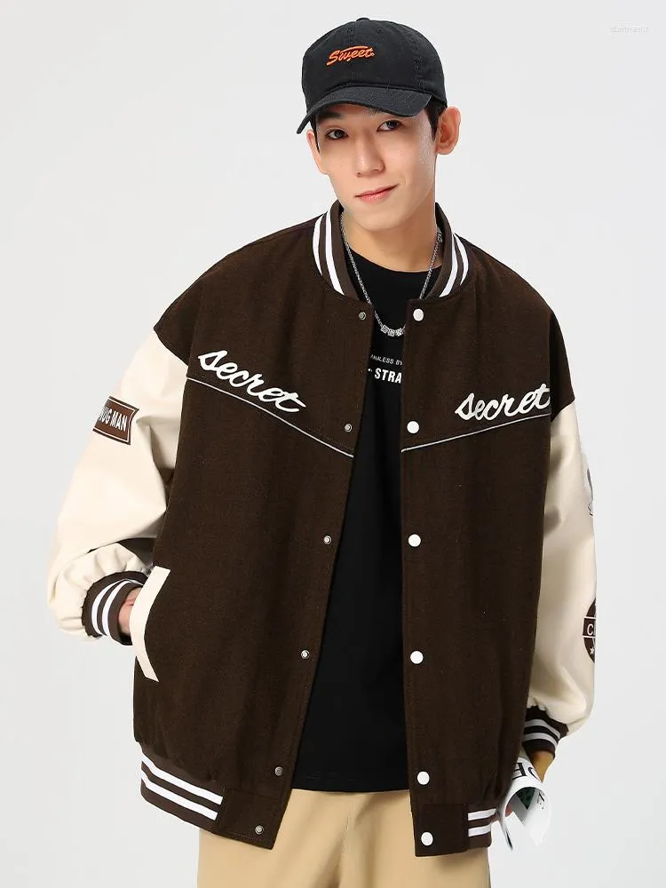 Jackets masculinos Marca de mola masculino Roupas de beisebol Casa de couro Bomber Street Roupas militares Ferramentas vintage harajuku