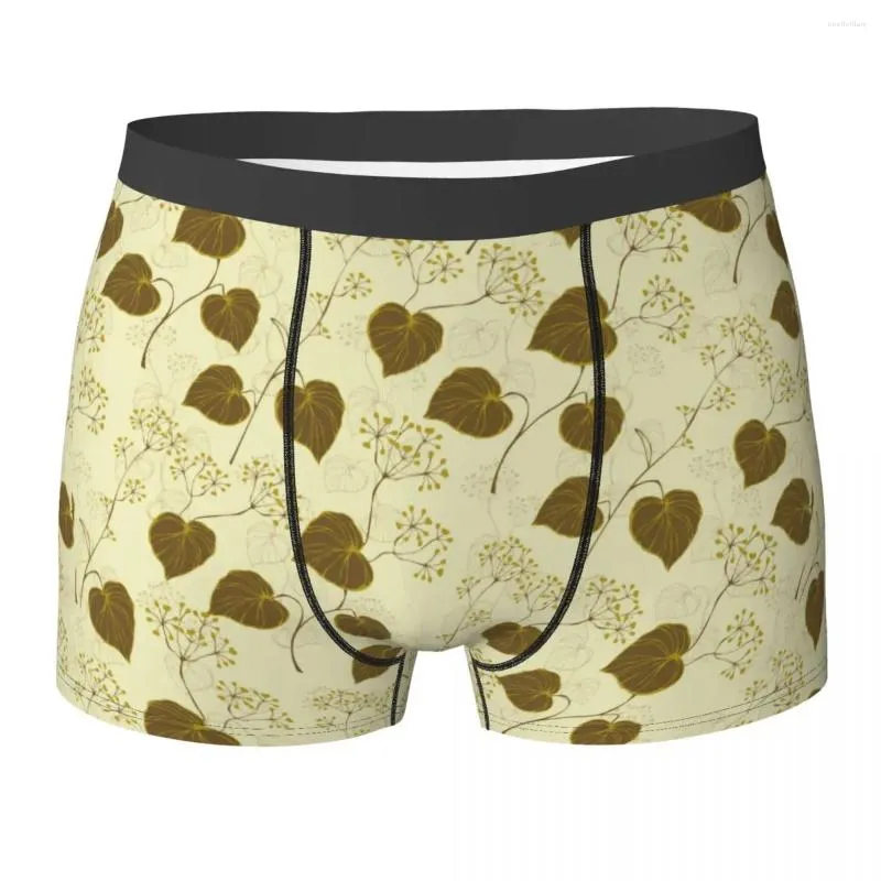 Mutande Foglie e fiori Intimo Stile pastorale Stampa Boxer Pantaloncini Mutandine da uomo Slip divertenti Regalo di compleanno