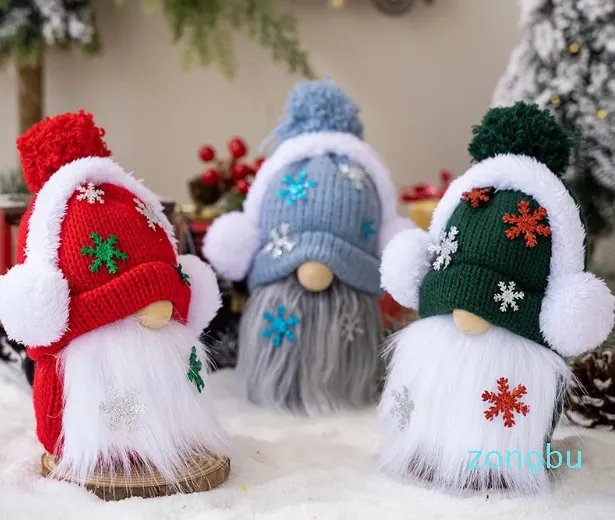 Chapéu de malha brinquedo de pelúcia para enfeite de mesa enfeites decorativos de natal decorações de natal para casa