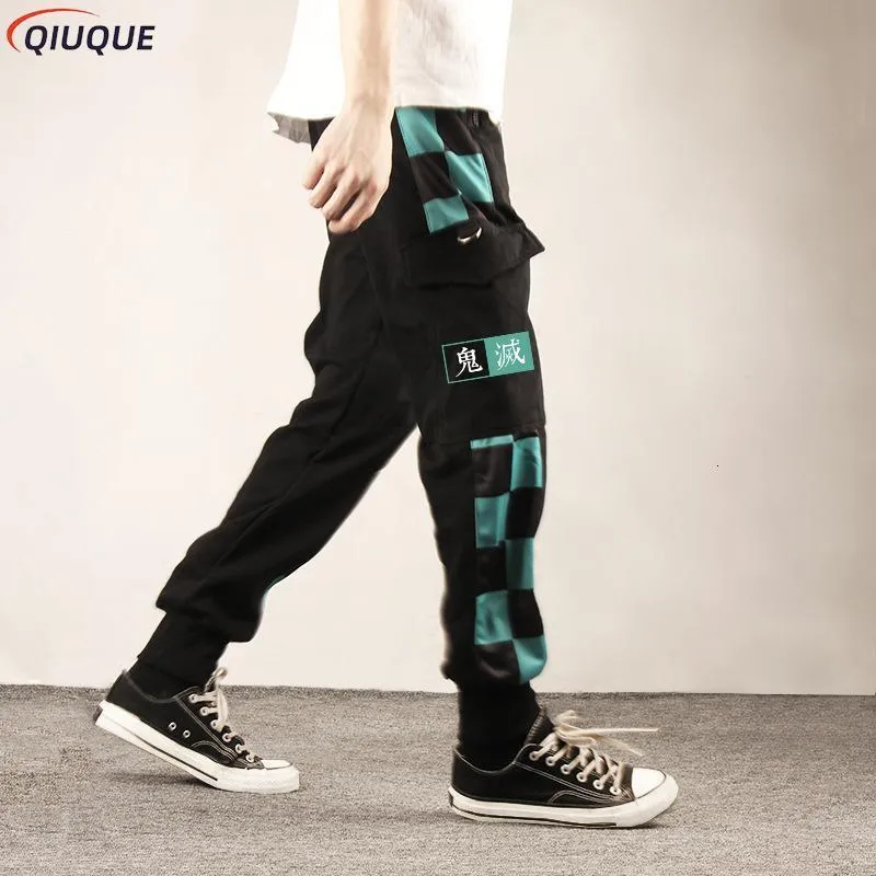 Mens Pants Anime Demon Slayer Casual Cargo Pants Kamado Tanjirou Agatsuma Zenitsu Tomioka Giyuu Sweatpants Fashion Unisex Overalls 230413