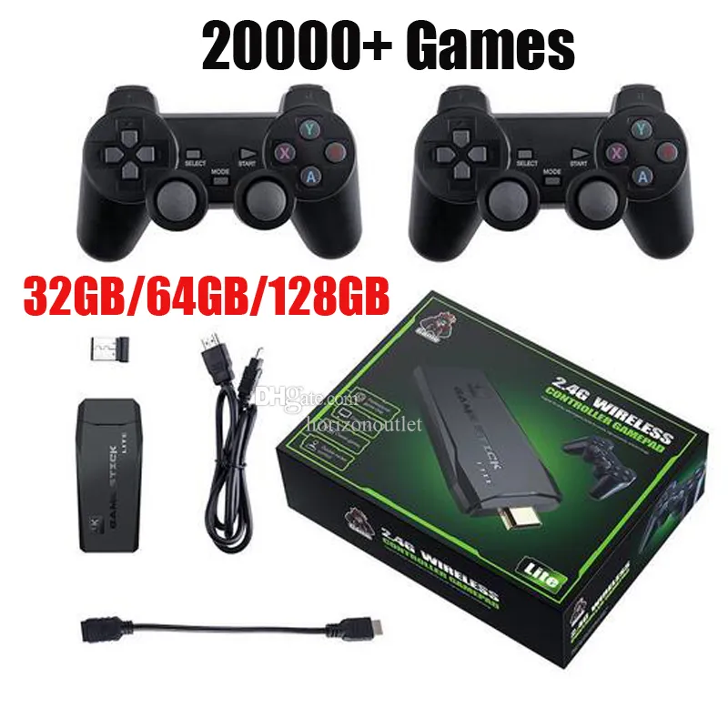 M8 4K HD Video Game Console Dual 2.4G Wireless Wired Controllers