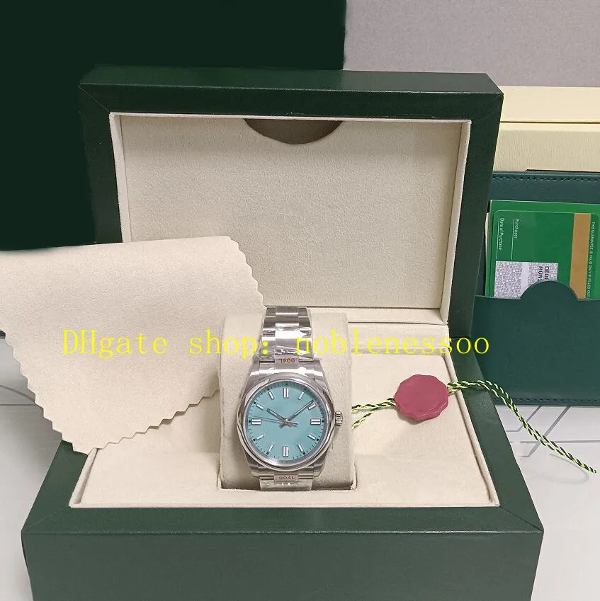 8 kolor unisex 904l z papierami pudełkowymi Watch damski 36 mm zielony niebieski czerwony różowy srebrny czarny żółty żółty 126000 EWF Luminous EW Cal.3230 Ruch Automatyczne zegarki