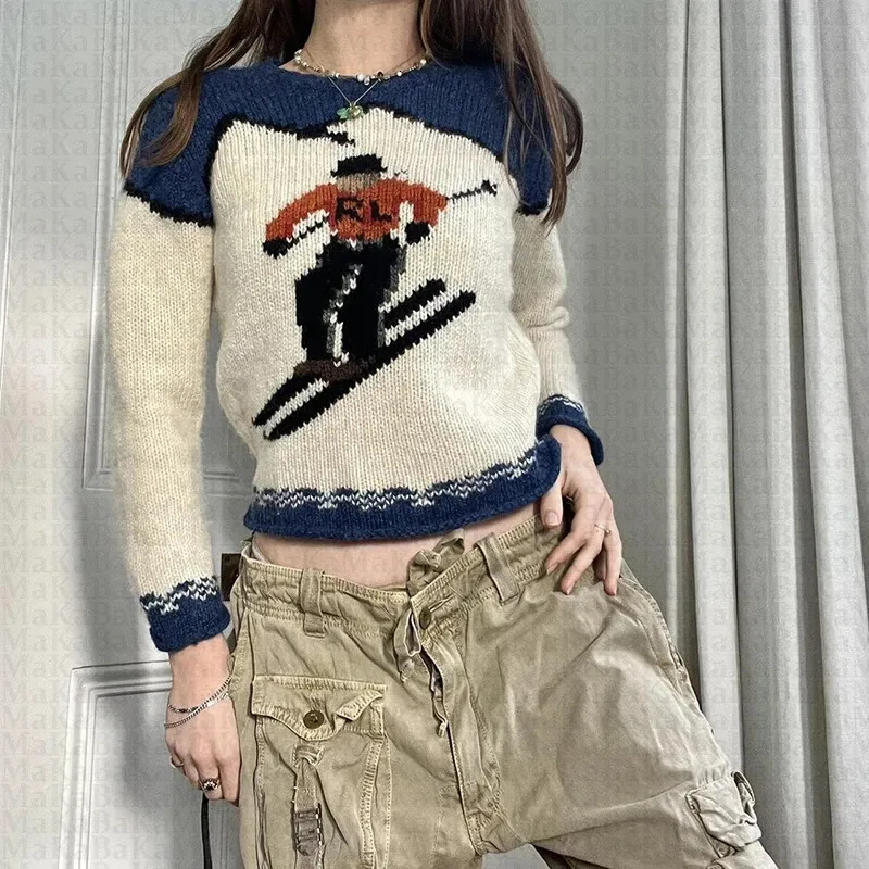 Suéteres femininos y2k roupas hip hop streetwear bilhar preto 8 suéter casual inverno malha harajuku 231123
